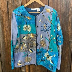 Draper's & Damon's Floral Patchwork Embroidered Women's Jacket Size L